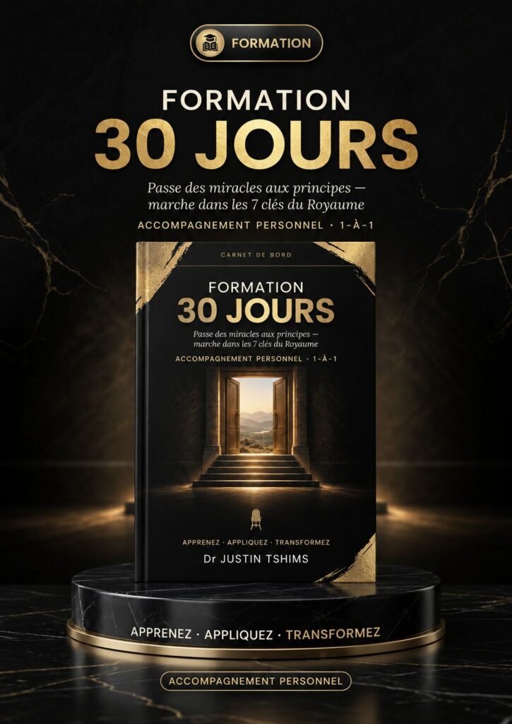 Accompagnement personnel 30 jours — 1-à-1 avec Dr Justin Tshims