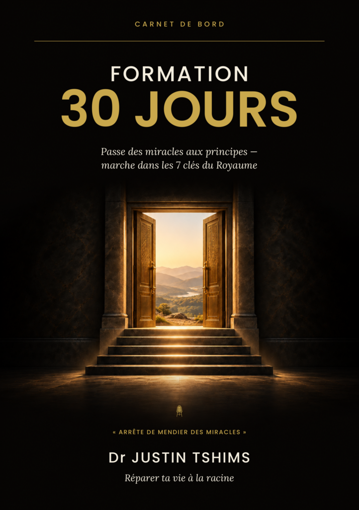 Couverture du carnet de formation 30 jours, par Dr Justin Tshims