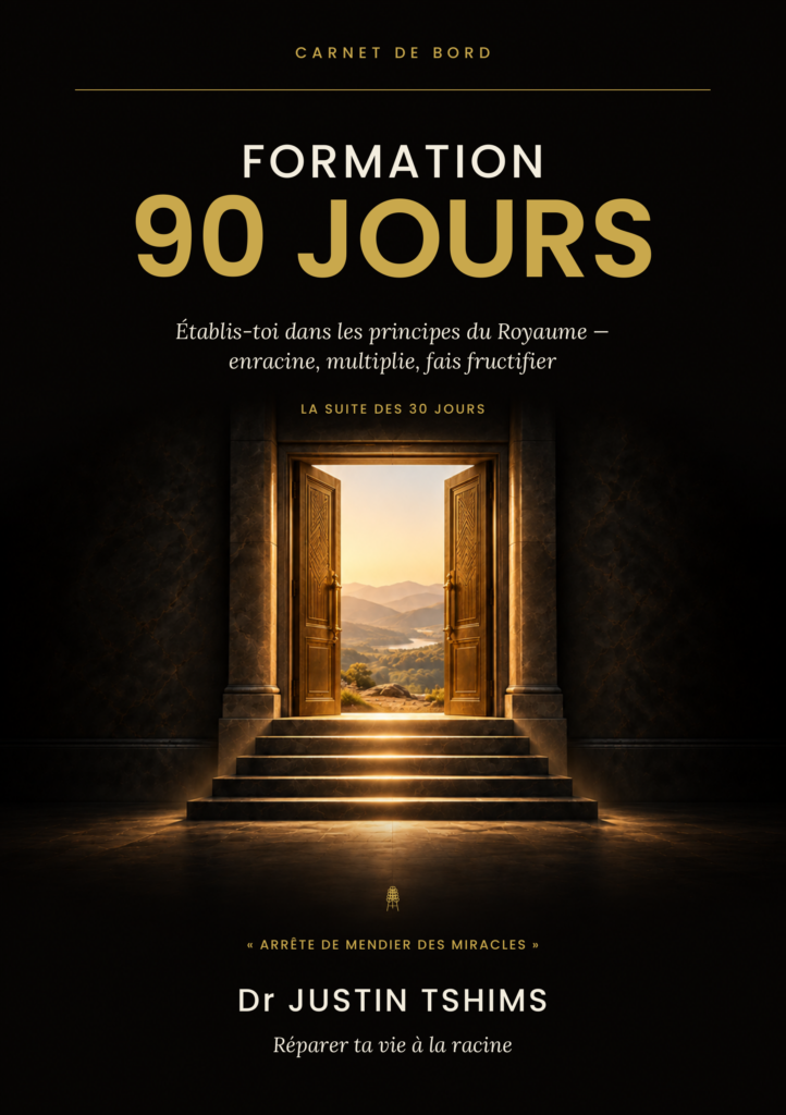 Couverture du carnet de formation 90 jours, par Dr Justin Tshims